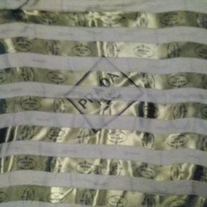 Vintage Silk Square Foulard Scarf, 'PRADA' print,